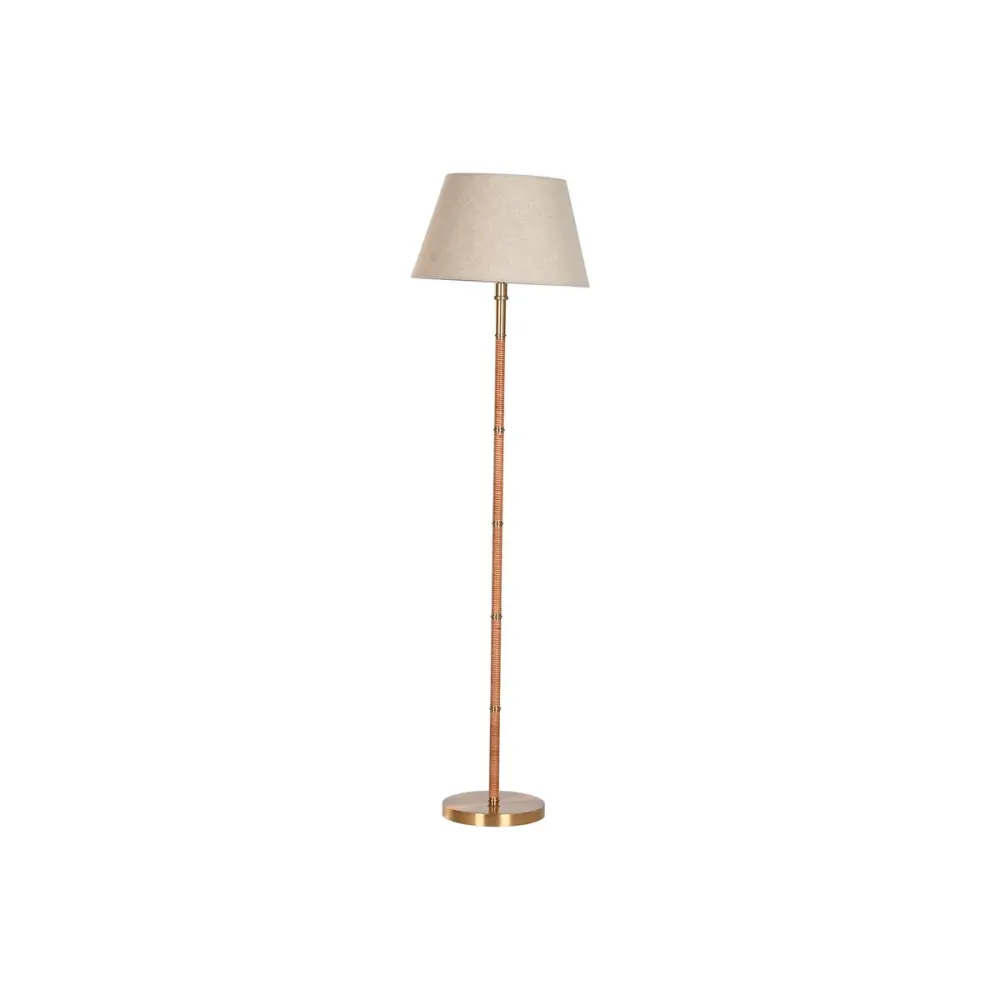 Luminária de chão Home ESPRIT Bege Dourado Natural 50 W 220 V 42 x 42 x 154 cm