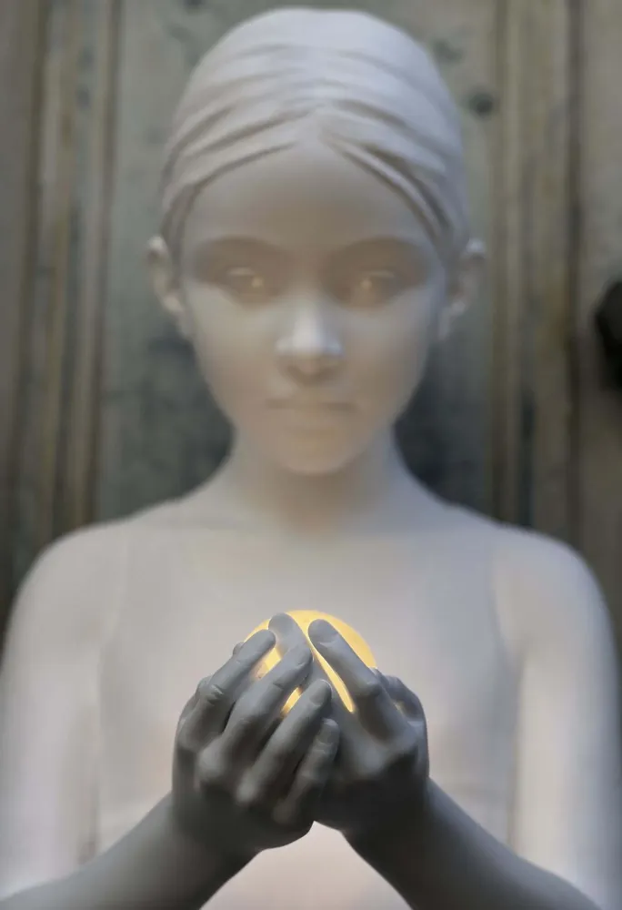 Luminária de pé LED dimmável Inner Glow da Seletti em resina