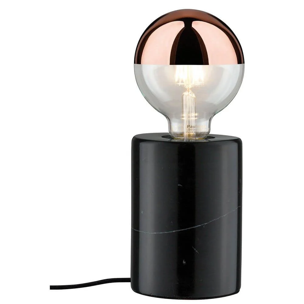 Luminária de mesa de mármore neordic nordin em torno de preto