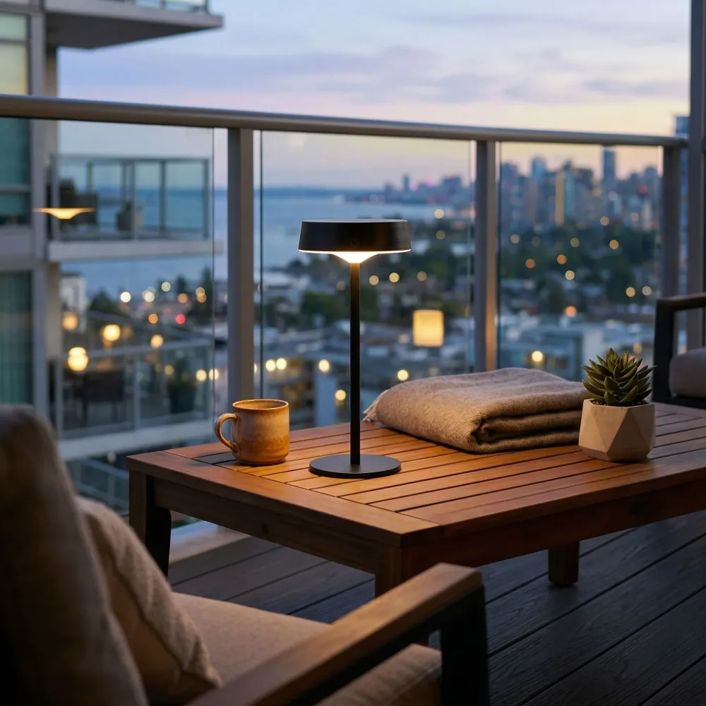 Luminária de mesa solar LED CCT - Controle por toque - Recarregável - Portátil