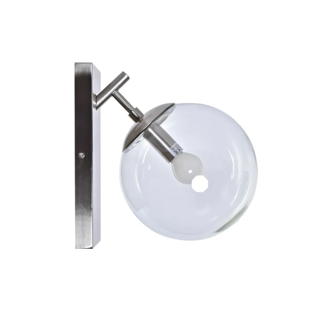 Luminária de parede DKD Home Decor 25W Cristal Prateado Metal 220 V (20 x 25 x 27 cm)