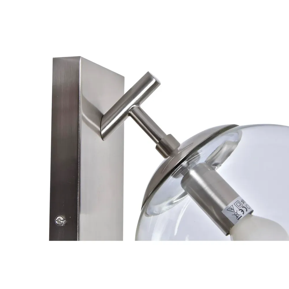 Luminária de parede DKD Home Decor 25W Cristal Prateado Metal 220 V (20 x 25 x 27 cm)