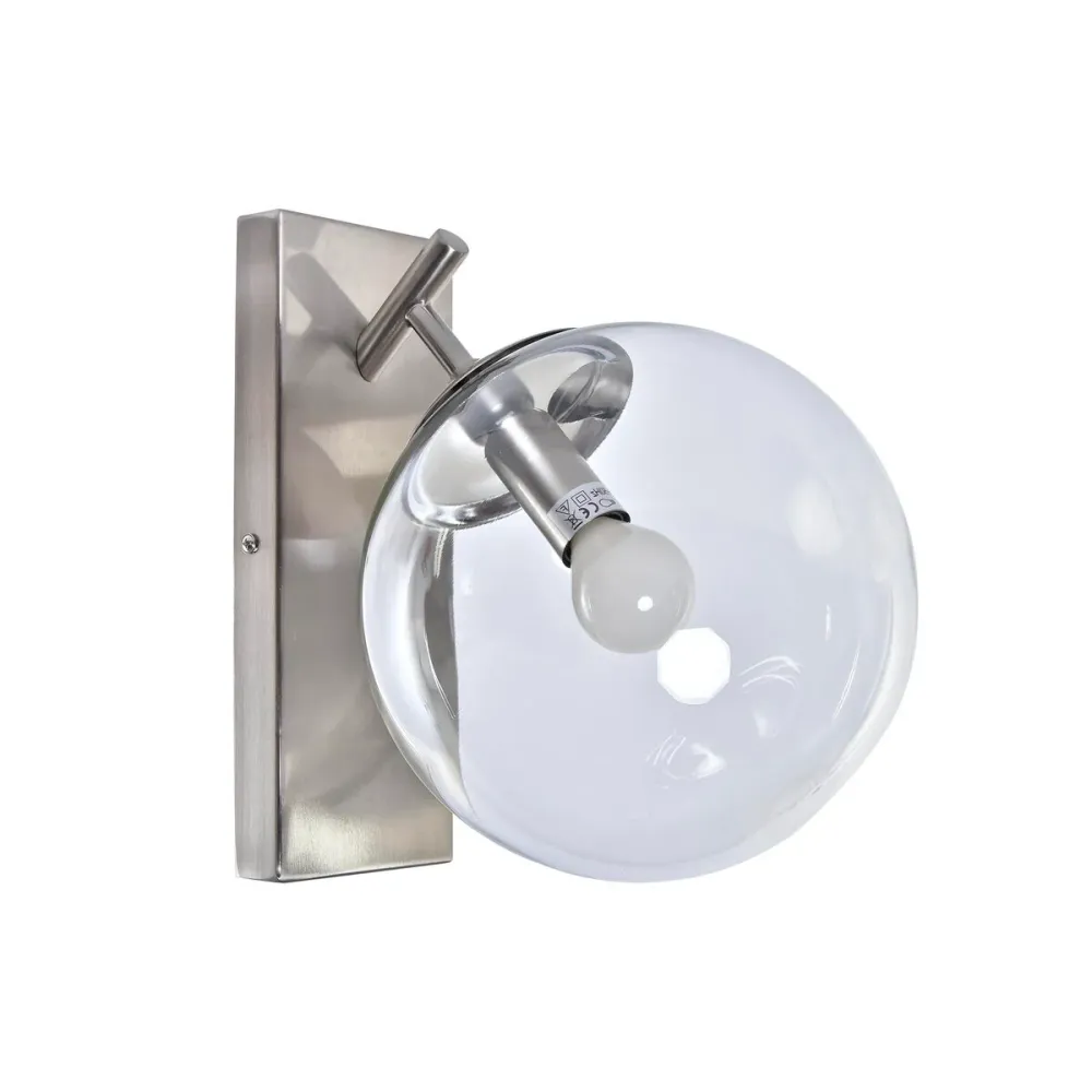 Luminária de parede DKD Home Decor 25W Cristal Prateado Metal 220 V (20 x 25 x 27 cm)