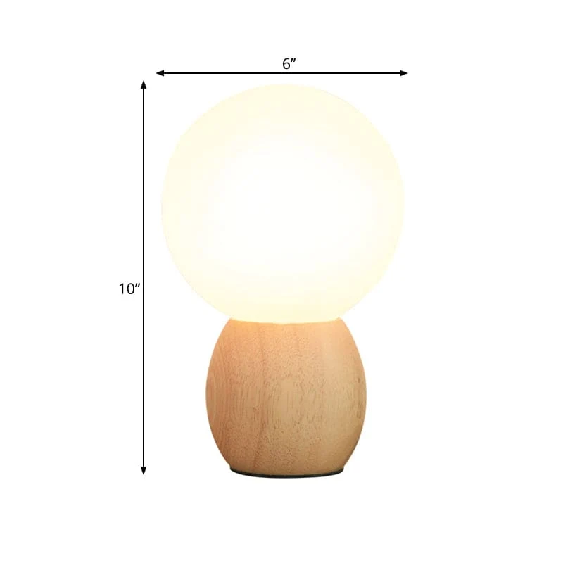 LumiOrb - Candeeiro de Mesa de Cabeceira Orbs com Base em Madeira