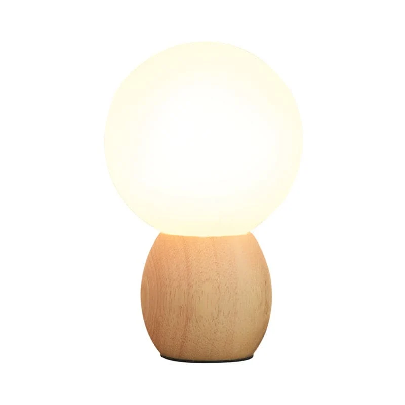 LumiOrb - Candeeiro de Mesa de Cabeceira Orbs com Base em Madeira
