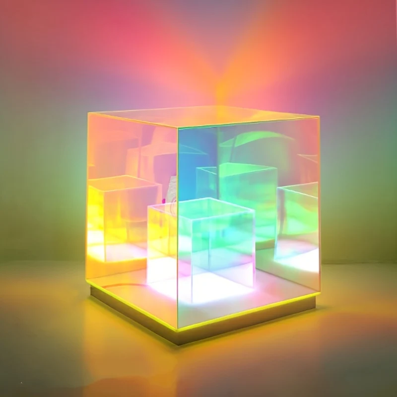 LumiSky - Candeeiro de Mesa Céu Estrelado Sonhador com Iluminação Ajustável e Design Geométrico
