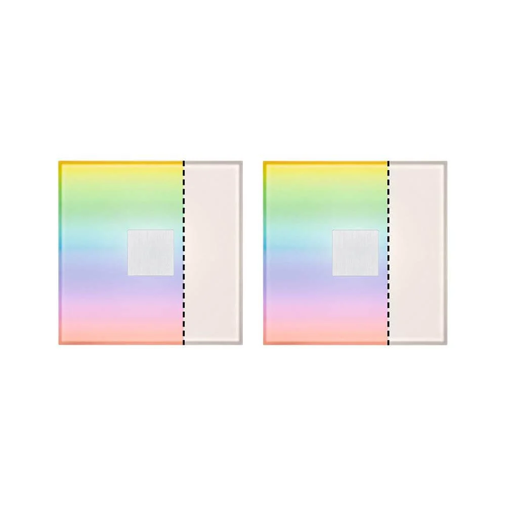 LumiTiles LED Tiles Quadrado Conjunto de 2 Metal Branco