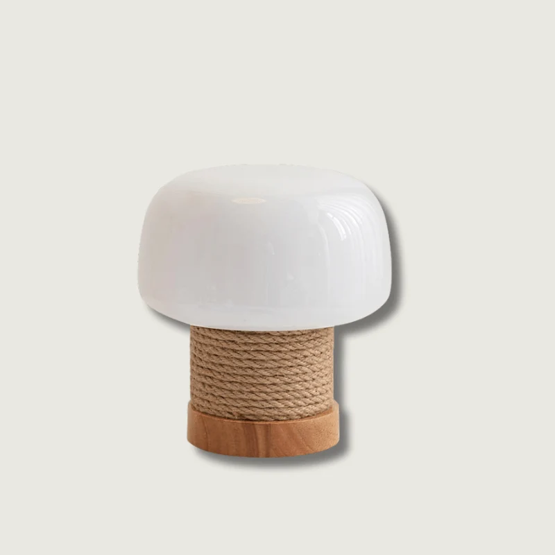 LumiWood - Candeeiro de Mesa Moderno com Base em Madeira