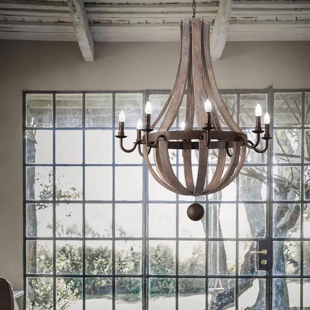 Lustre de Millenium 8-Flame Wood