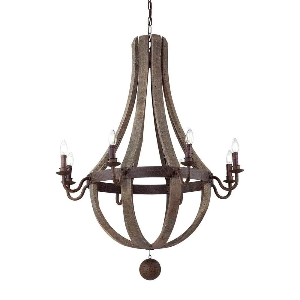 Lustre de Millenium 8-Flame Wood