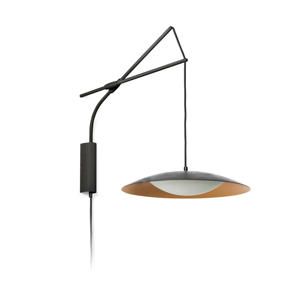 Luz da luz da parede LED Luz Ø 40cm preto, ouro -colorido