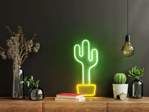 Luz Neon Cellularline Neon Wall Cactus