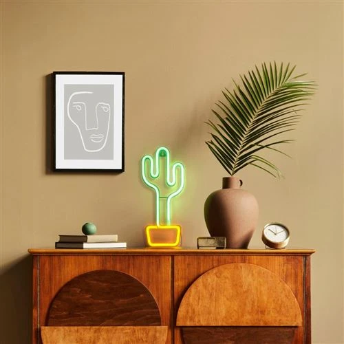 Luz Neon Cellularline Neon Wall Cactus