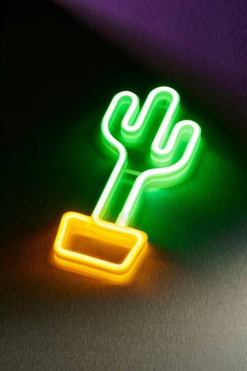 Luz Neon Cellularline Neon Wall Cactus