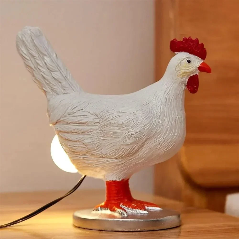 Luz noturna infantil galinha com ovo luminoso