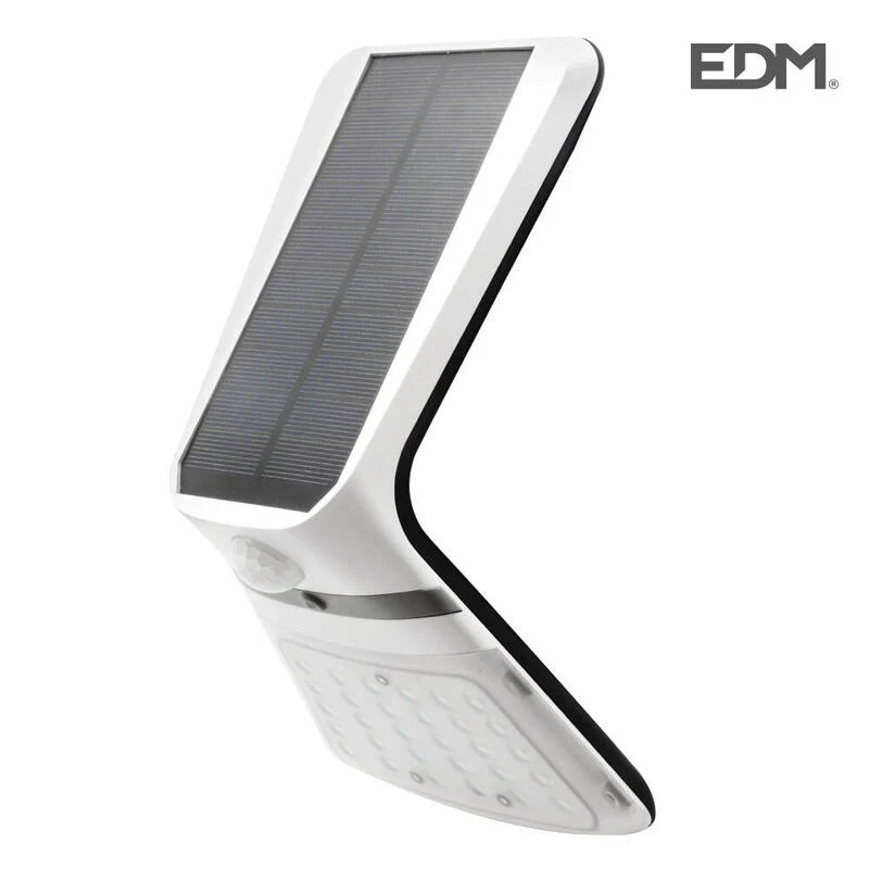 Luz solar de parede 3,5w 430lm Sensor de presenç recarregável (2-8m) Branco 10,5x13cm Edm