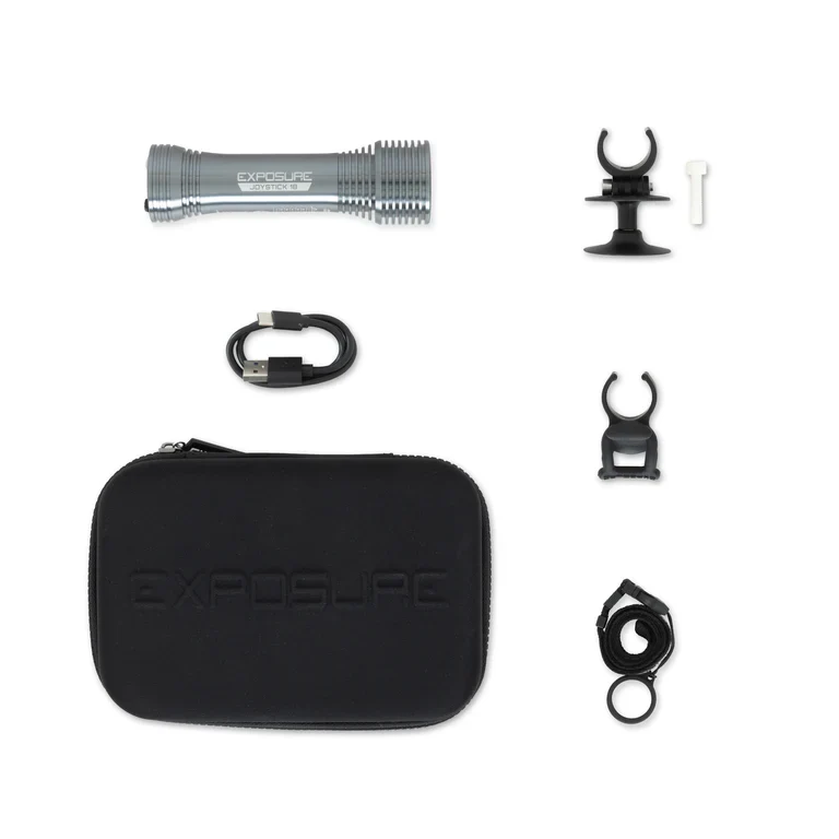 LUZES DE EXPOSIÇÃO JOYSTICK 18 luz frontal com suporte para capacete/braçadeira