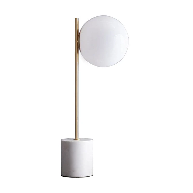 MarbleGlow - Candeeiro de Mesa Esférico Moderno com Base em Mármore