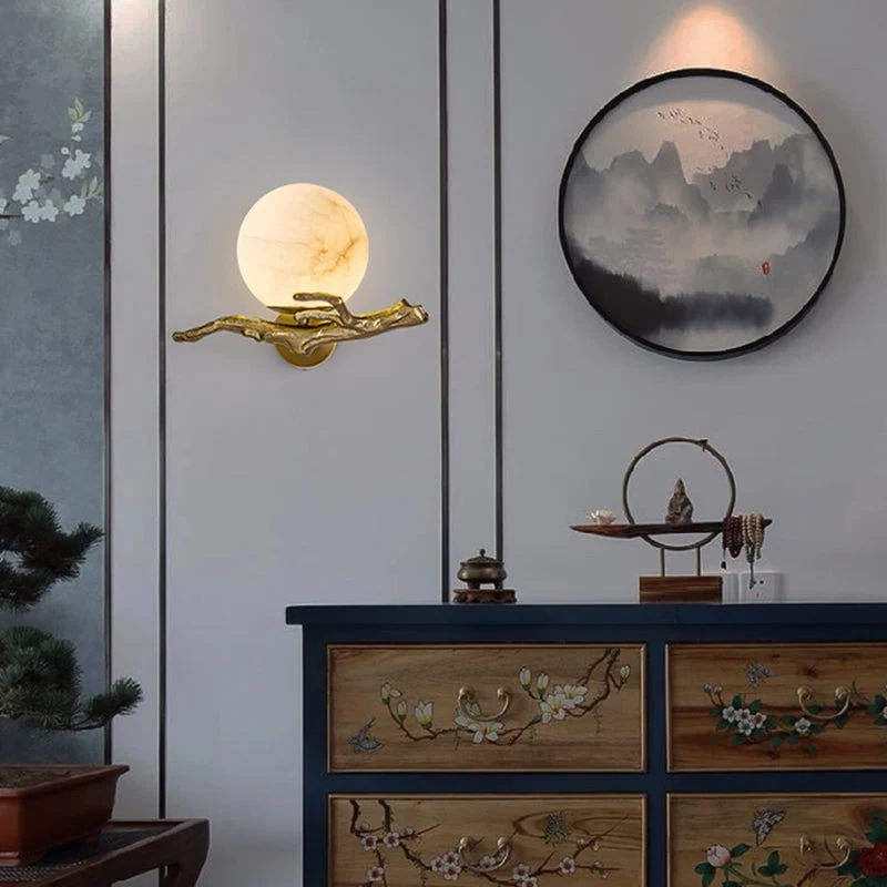 MarbleGlow – Candeeiro de Parede LED Moderno com Aspeto de Mármore para Salas e Quartos