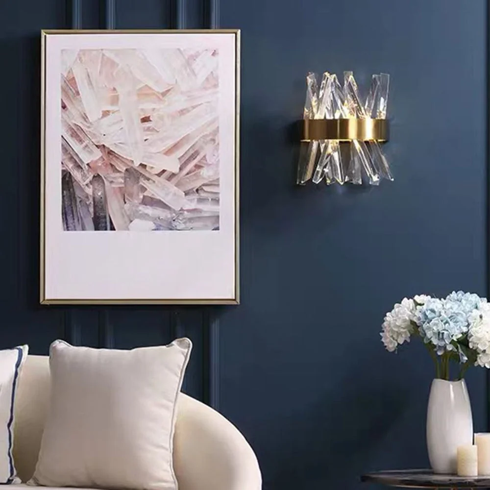 Marilyn Moderno Candeeiro de Parede LED Interior Dourado Quarto/Sala Metal Cristal