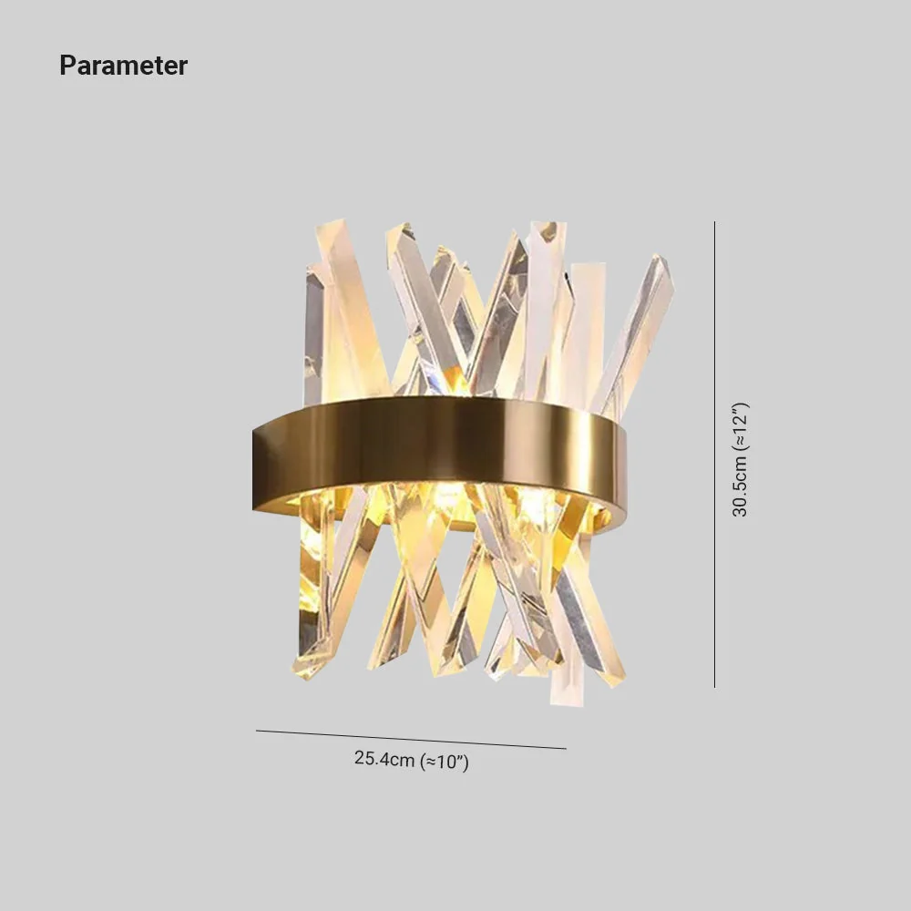 Marilyn Moderno Candeeiro de Parede LED Interior Dourado Quarto/Sala Metal Cristal