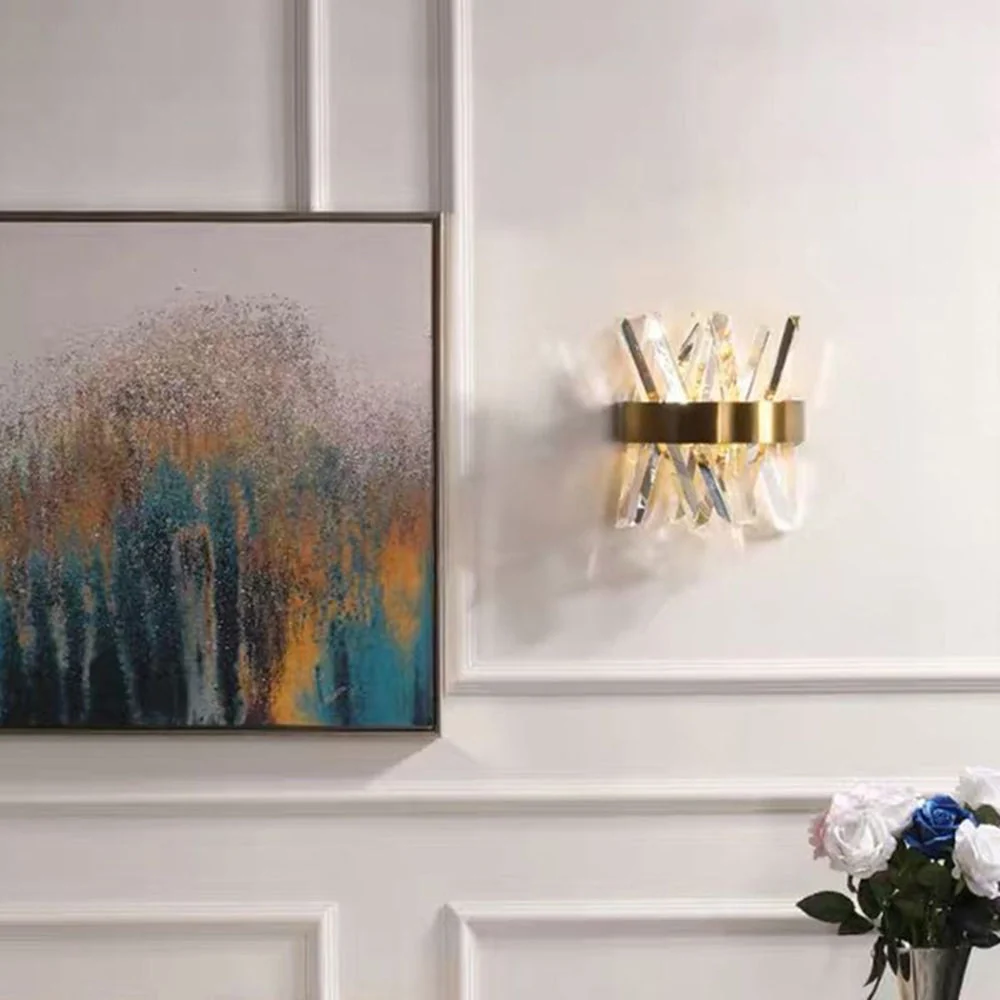 Marilyn Moderno Candeeiro de Parede LED Interior Dourado Quarto/Sala Metal Cristal