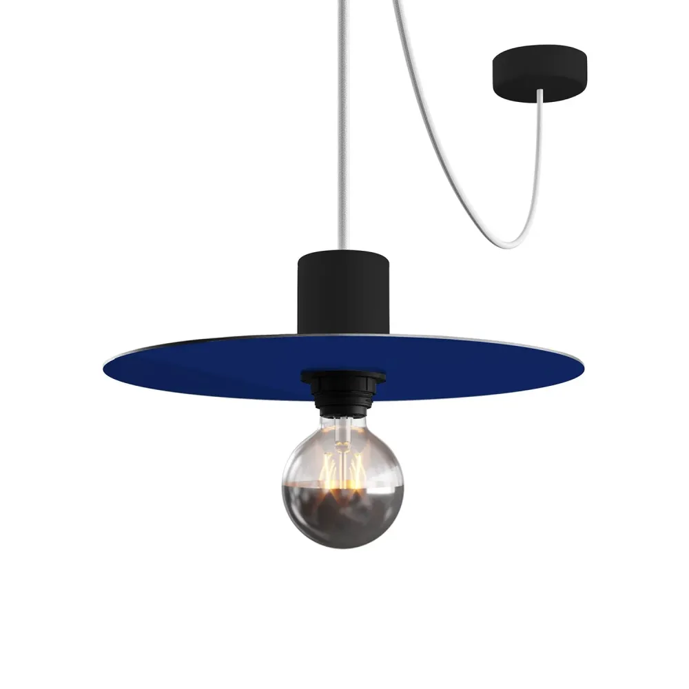 Mini prato Ellepì 'Solid Color' Azul para candeeiros, diâmetro 24 cm - Fabricado em Itália