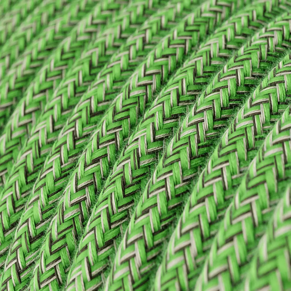 Modulair Candeeiro de exterior para abajur com 5 m de cabo têxtil, decentador, base de teto e casquilho IP65 - Verde relva