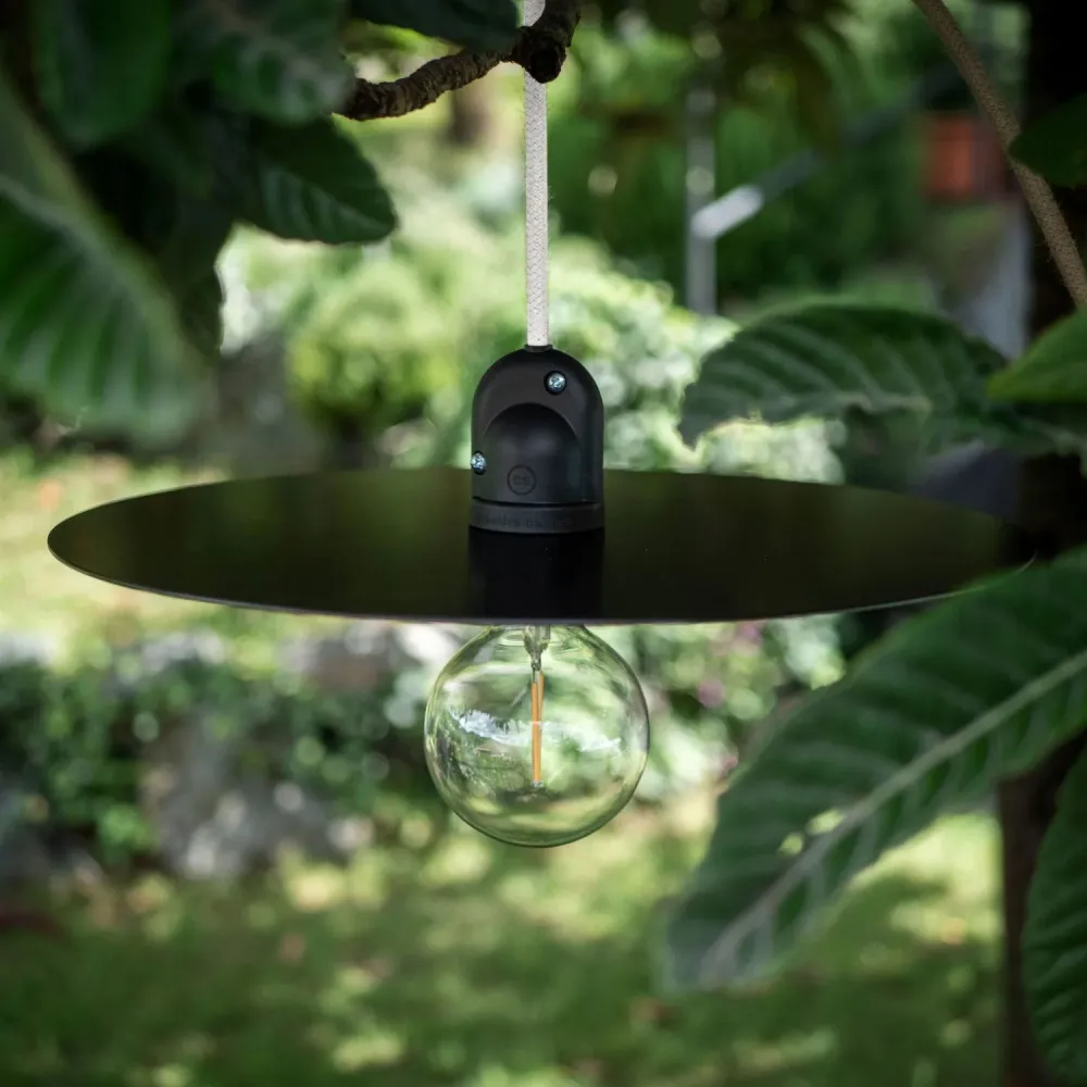 Modulair Lâmpada para abajur de exterior com 1,5 m cabo têxtil, base de teto e casquilho IP65 à prova de água - Branco
