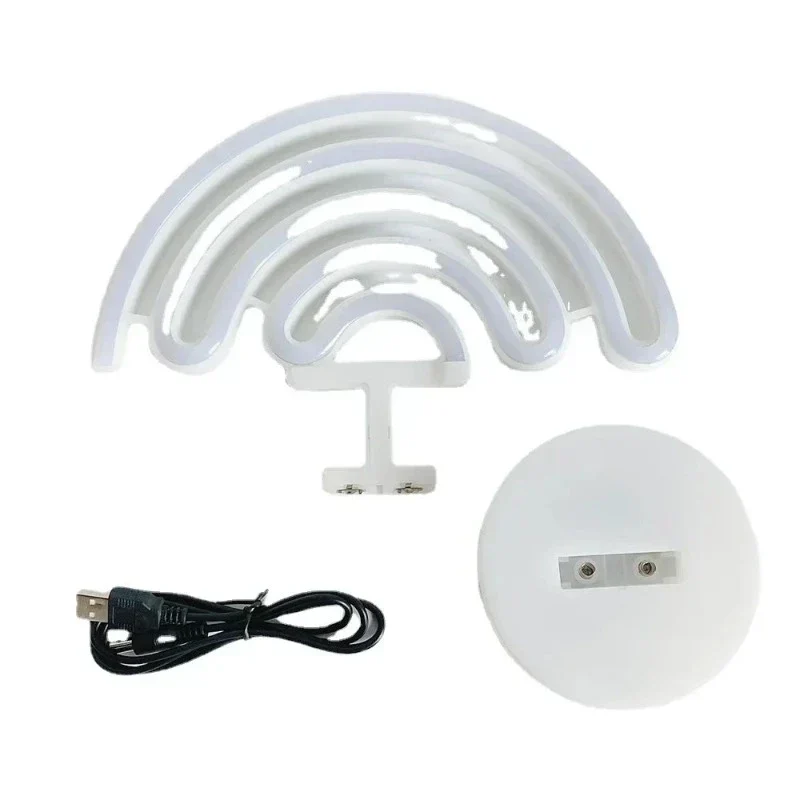 NeonGlow - Lâmpada de Néon Colorida para Decoração de Quarto – Lâmpada Portátil de LED com Arco-íris