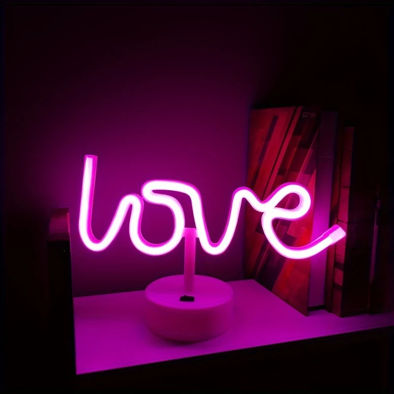 NeonLiefde - Candeeiro de Mesa de Néon LED para Quarto e Decoração de Festas