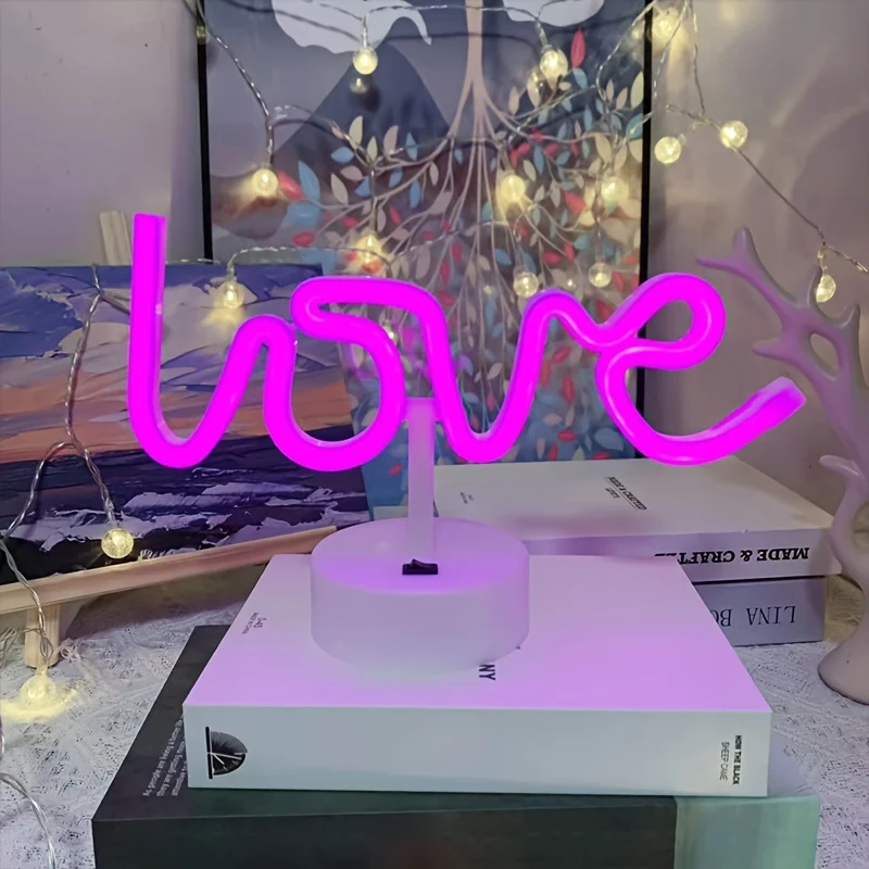 NeonLiefde - Candeeiro de Mesa de Néon LED para Quarto e Decoração de Festas