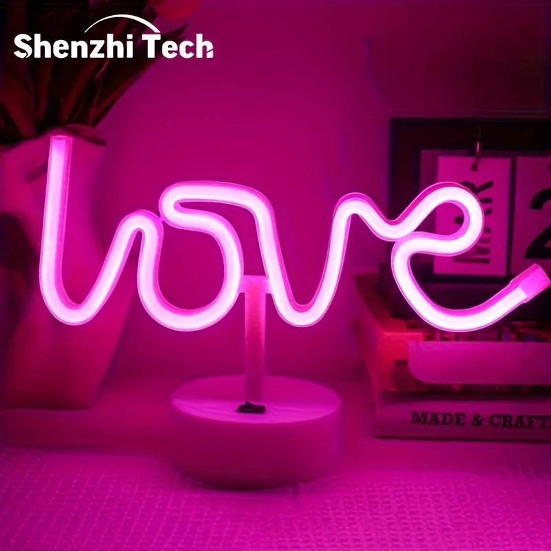 NeonLiefde - Candeeiro de Mesa de Néon LED para Quarto e Decoração de Festas