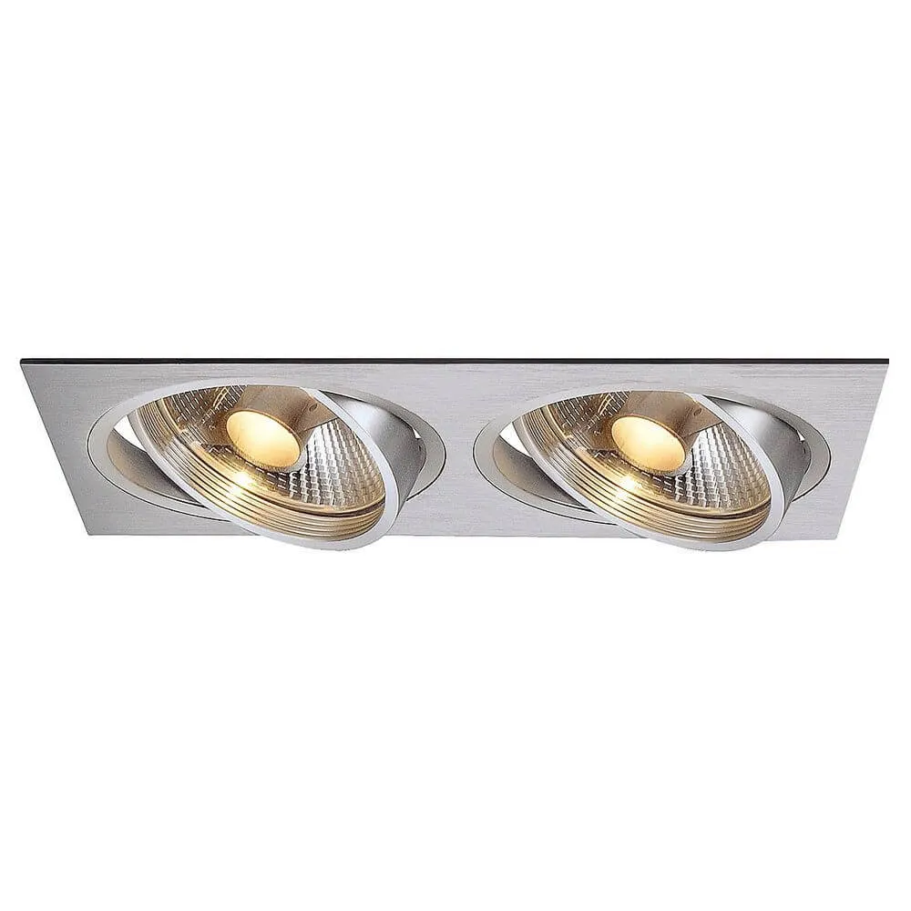 New Tria II Downlight ES111 Alumínio retangular escovado
