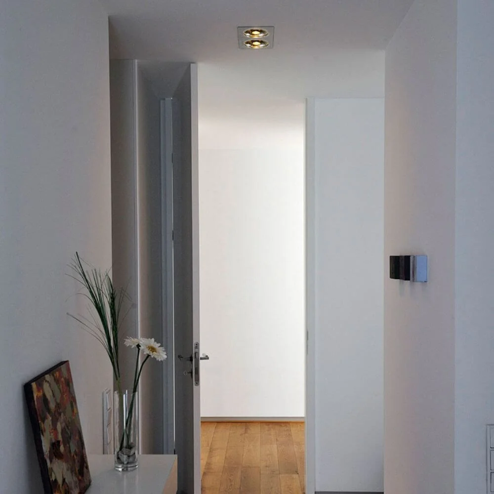 New Tria II Downlight ES111 Alumínio retangular escovado