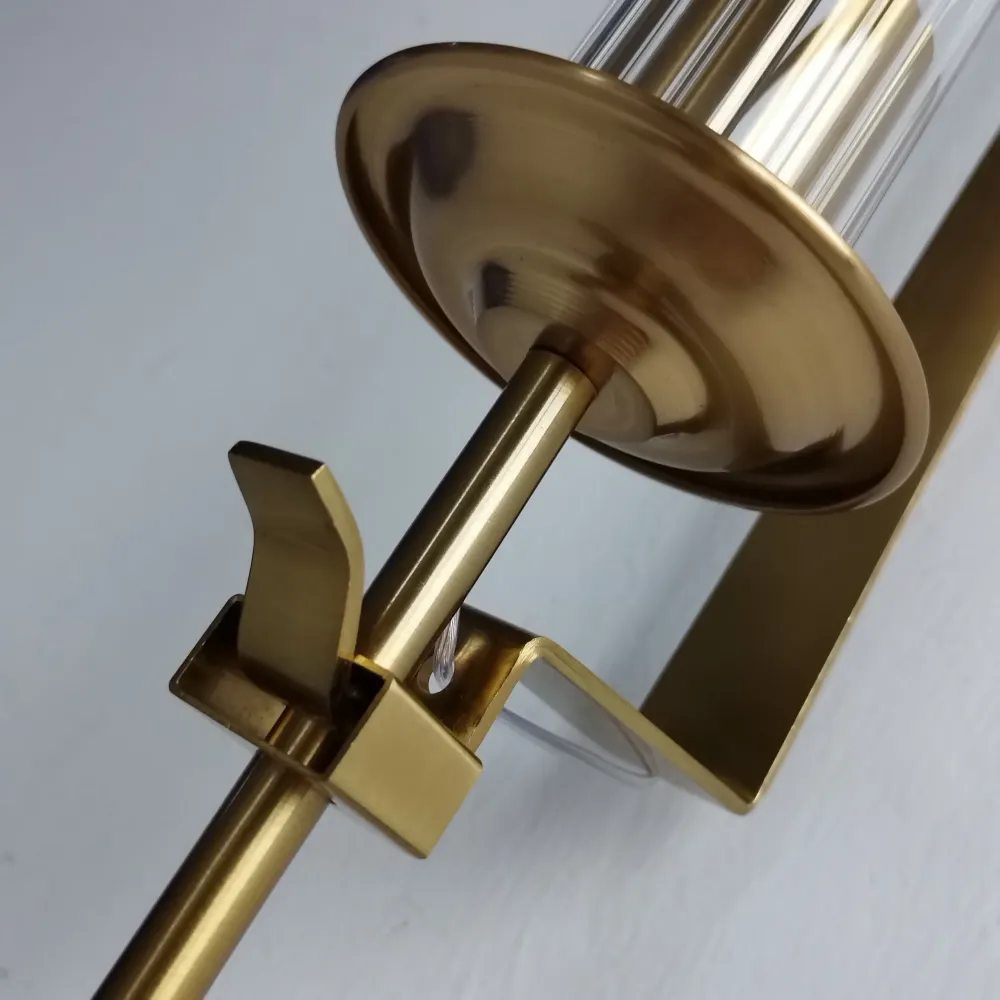 NordicRetro - Candeeiro de Parede Dourado com Tubo de Vidro