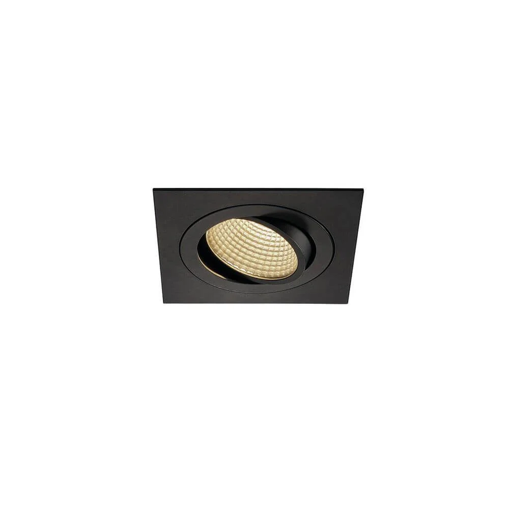 Novo Downlight LED Tria Quadrado Preto 12W 38° 3000K