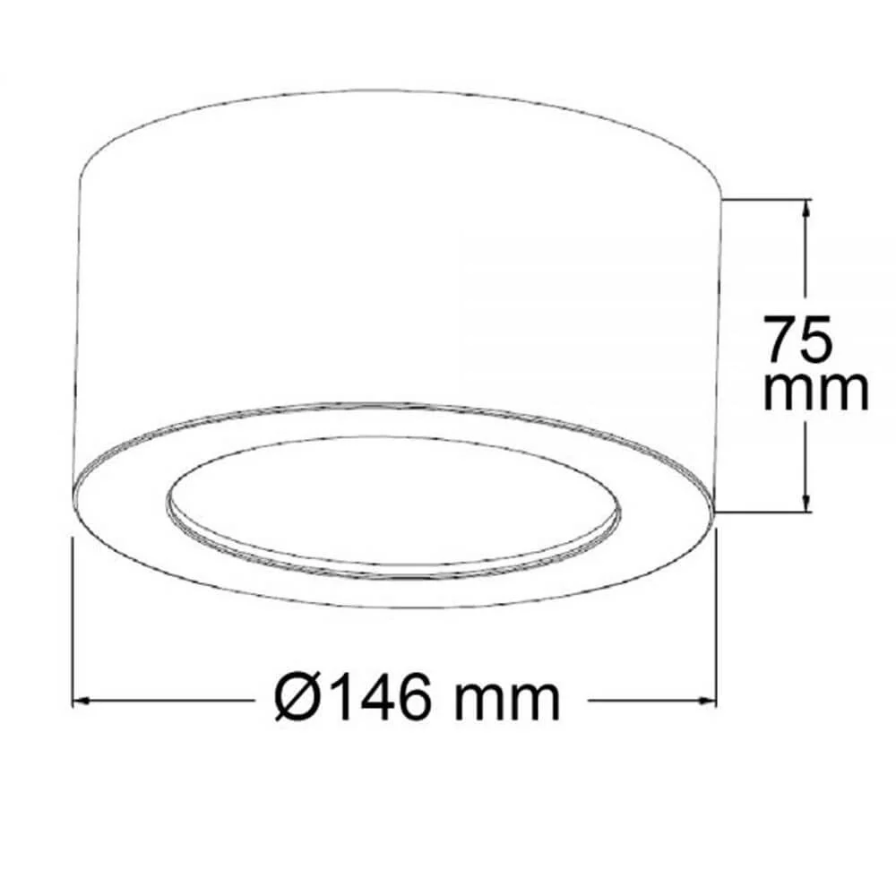 Painel de LED de estrutura indireta 650lm Ø 14,6cm Branco neutro