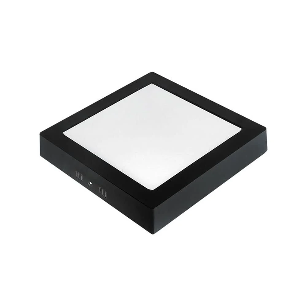 Painel Led Quadrado Sobrepor 18W Bivolt Preto Lux Taschibra