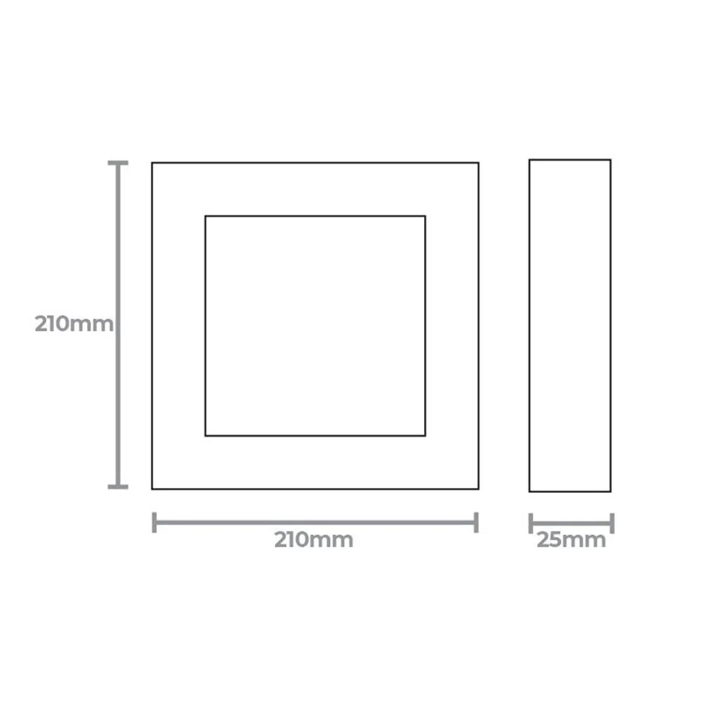 Painel Led Quadrado Sobrepor 18W Bivolt Preto Lux Taschibra