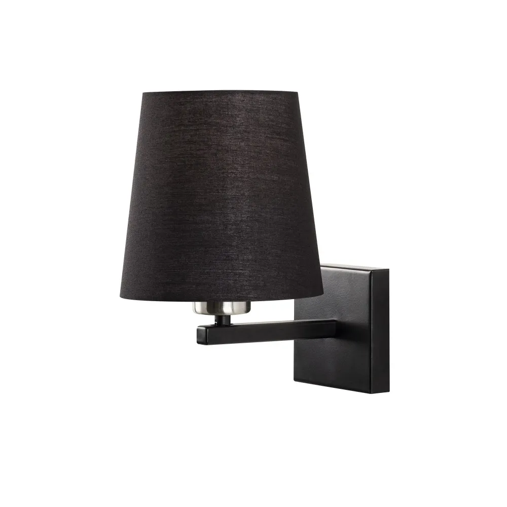 Parede Aplique Tela Preta, Metal, 18x24x30, Tampa 27 Max 40 W