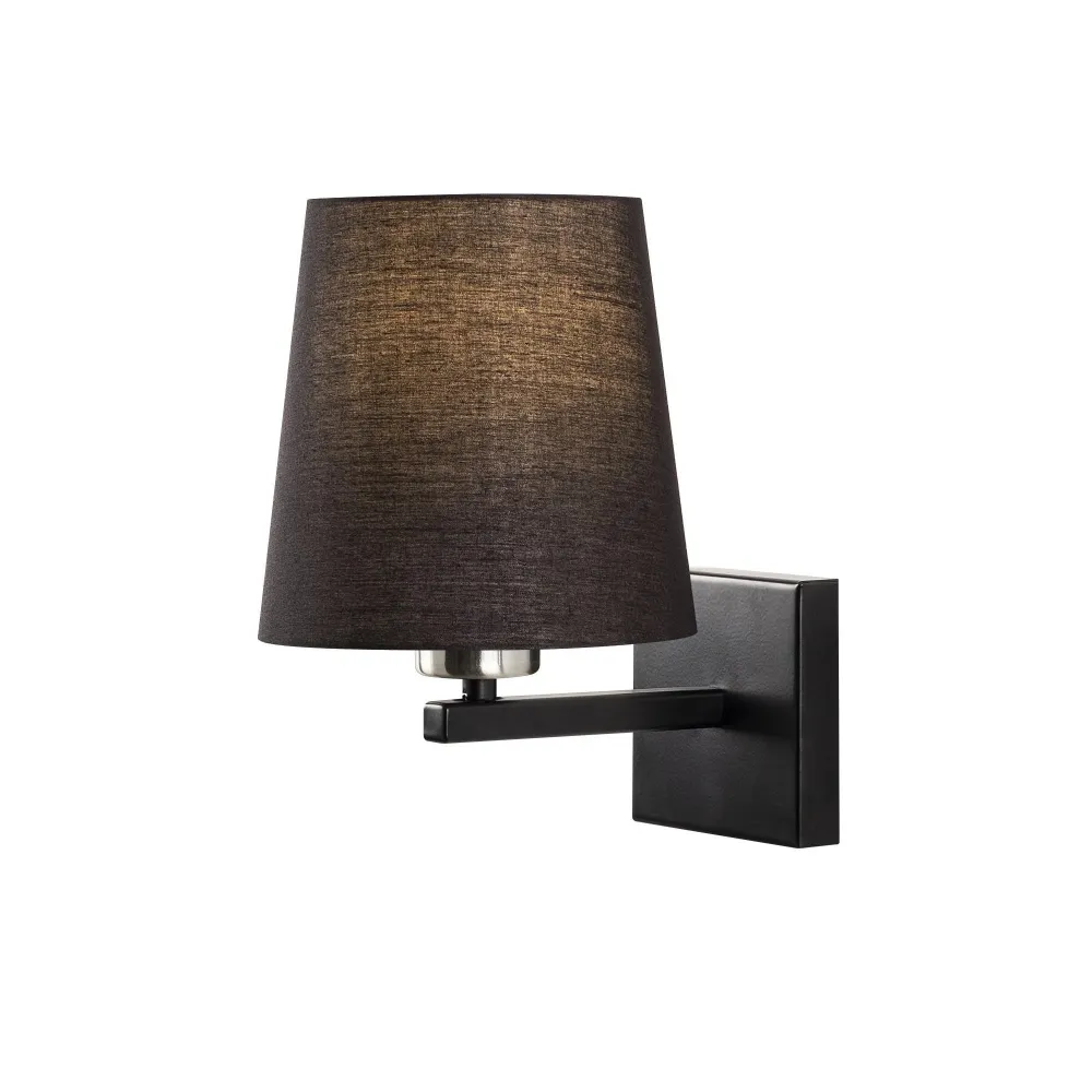 Parede Aplique Tela Preta, Metal, 18x24x30, Tampa 27 Max 40 W