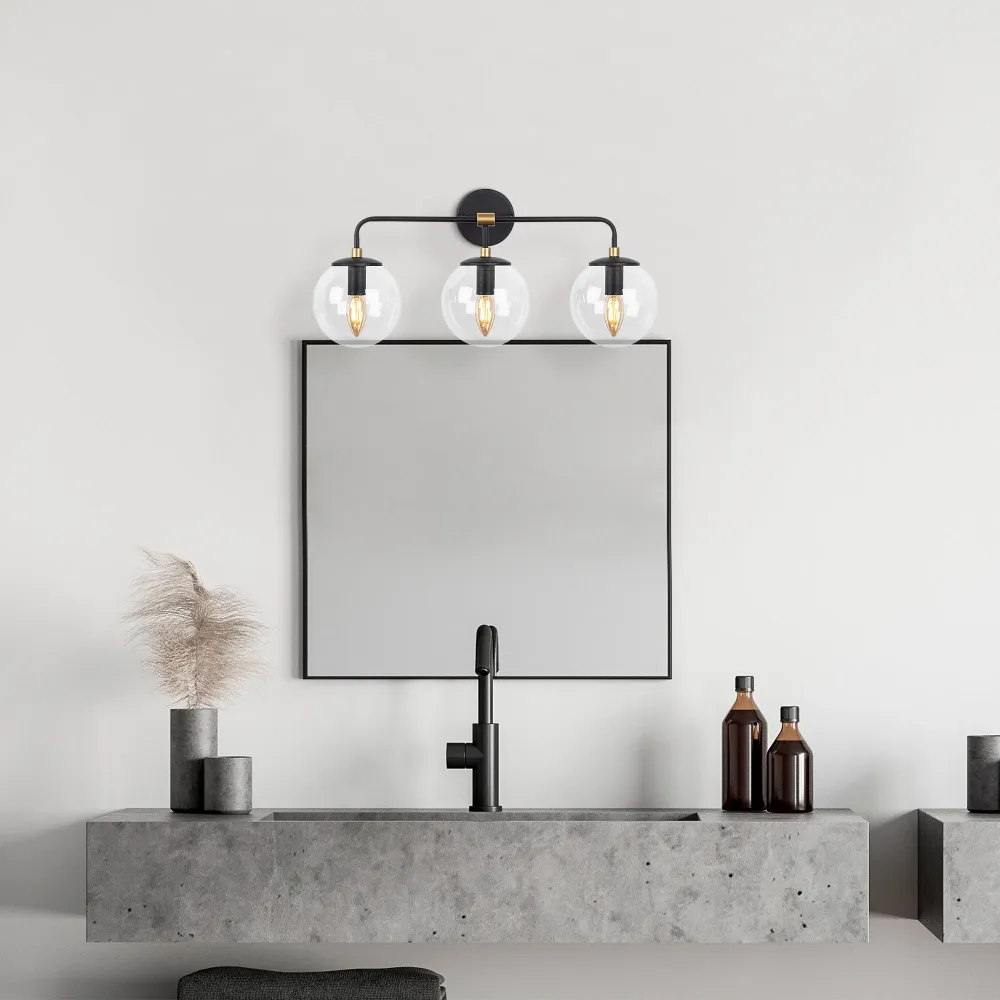 Parede Aplique Tela Transparente, Metal, Preto, 56x21x27, 3 X E14 Max 40 W
