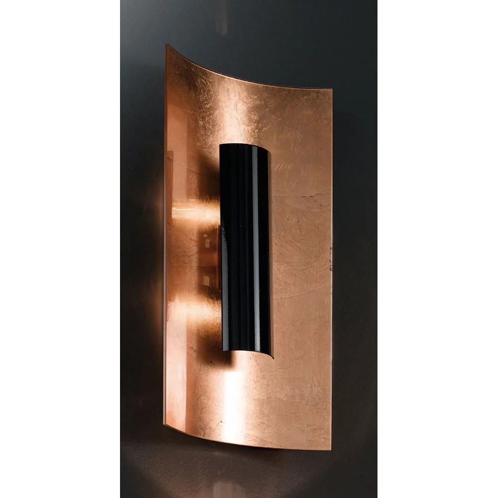 Parede de cobre Aura e lâmpada de teto 2-Flame Black 45cm