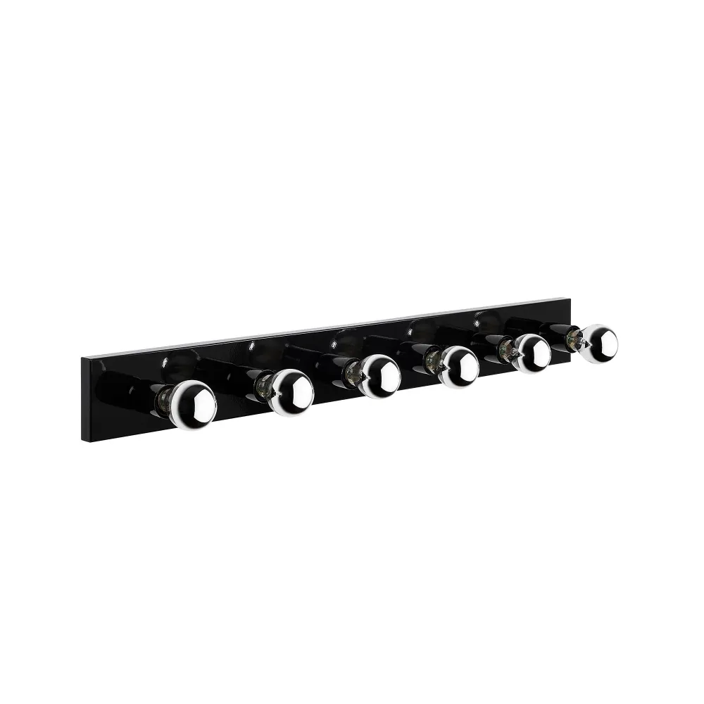 Parede, Metal, Preto, 10x10x91, 6 X E27 Max 40 W