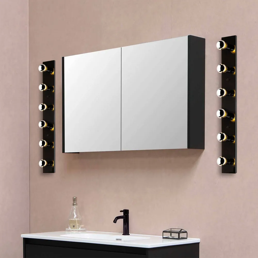 Parede, Metal, Preto, 10x10x91, 6 X E27 Max 40 W
