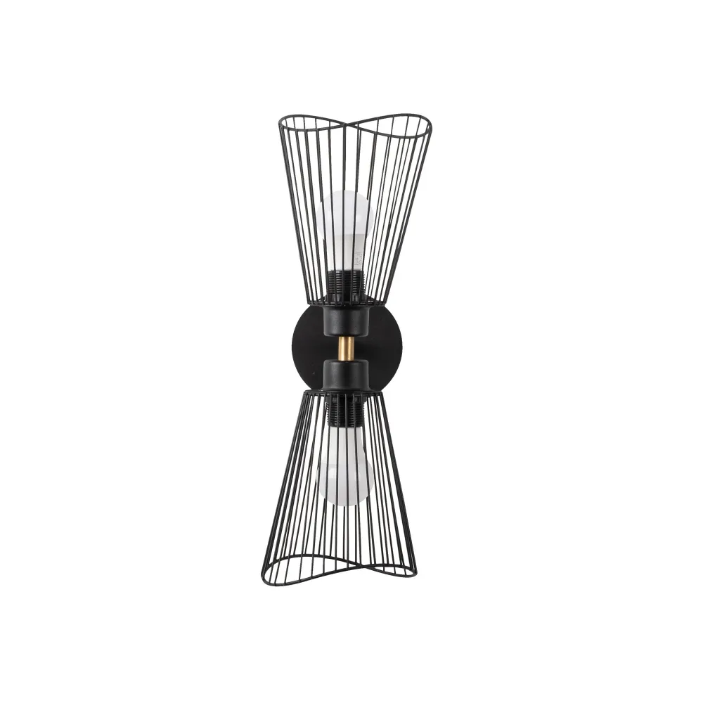 Parede, Metal, Preto, 16x16x48, 2 X E 27 Max 40 W