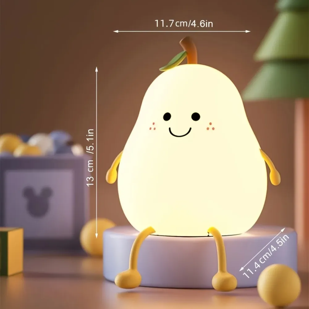 PearGlow - Candeeiro de Secretária LED em Forma de Pêra Recarregável por USB com Funções Reguláveis