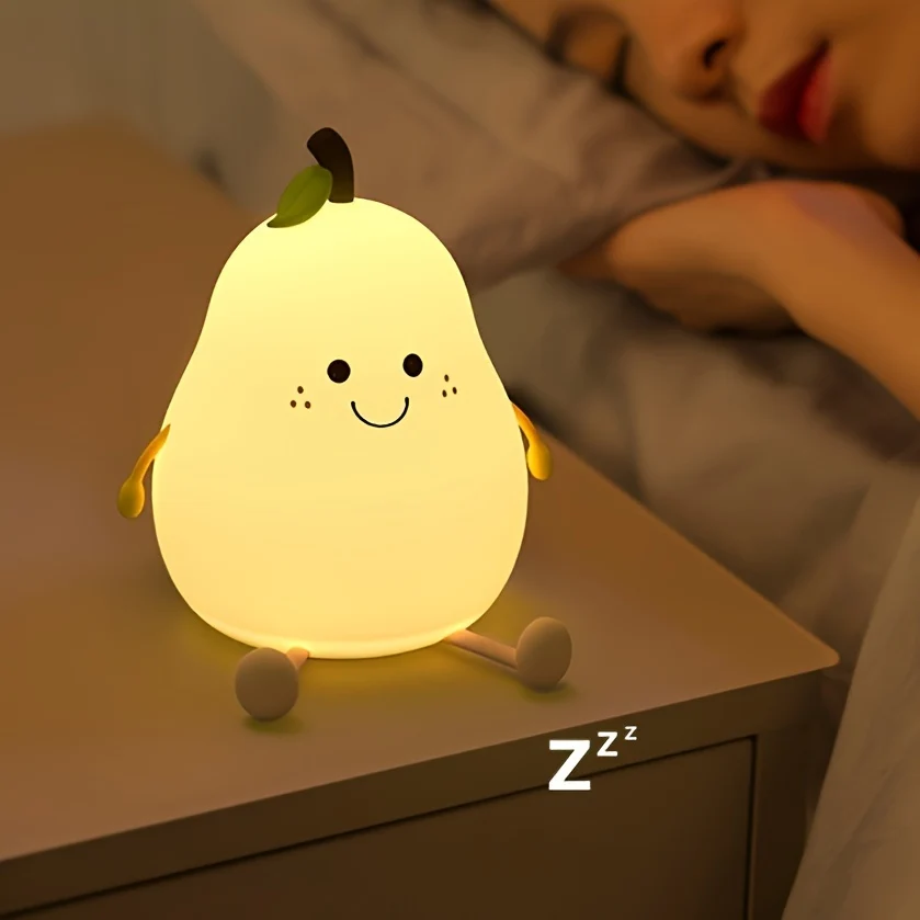 PearGlow - Candeeiro de Secretária LED em Forma de Pêra Recarregável por USB com Funções Reguláveis