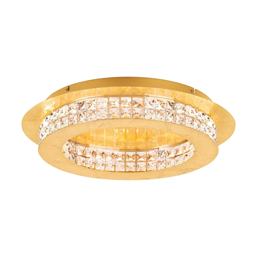 Plafon dourado com cristais, Ø500mm, Principe - Eglo